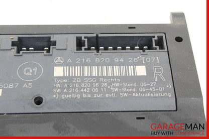 07-13 MERCEDES W216 CL550 FRONT RIGHT UNDER SEAT CONTROL MODULE Q1 OEM