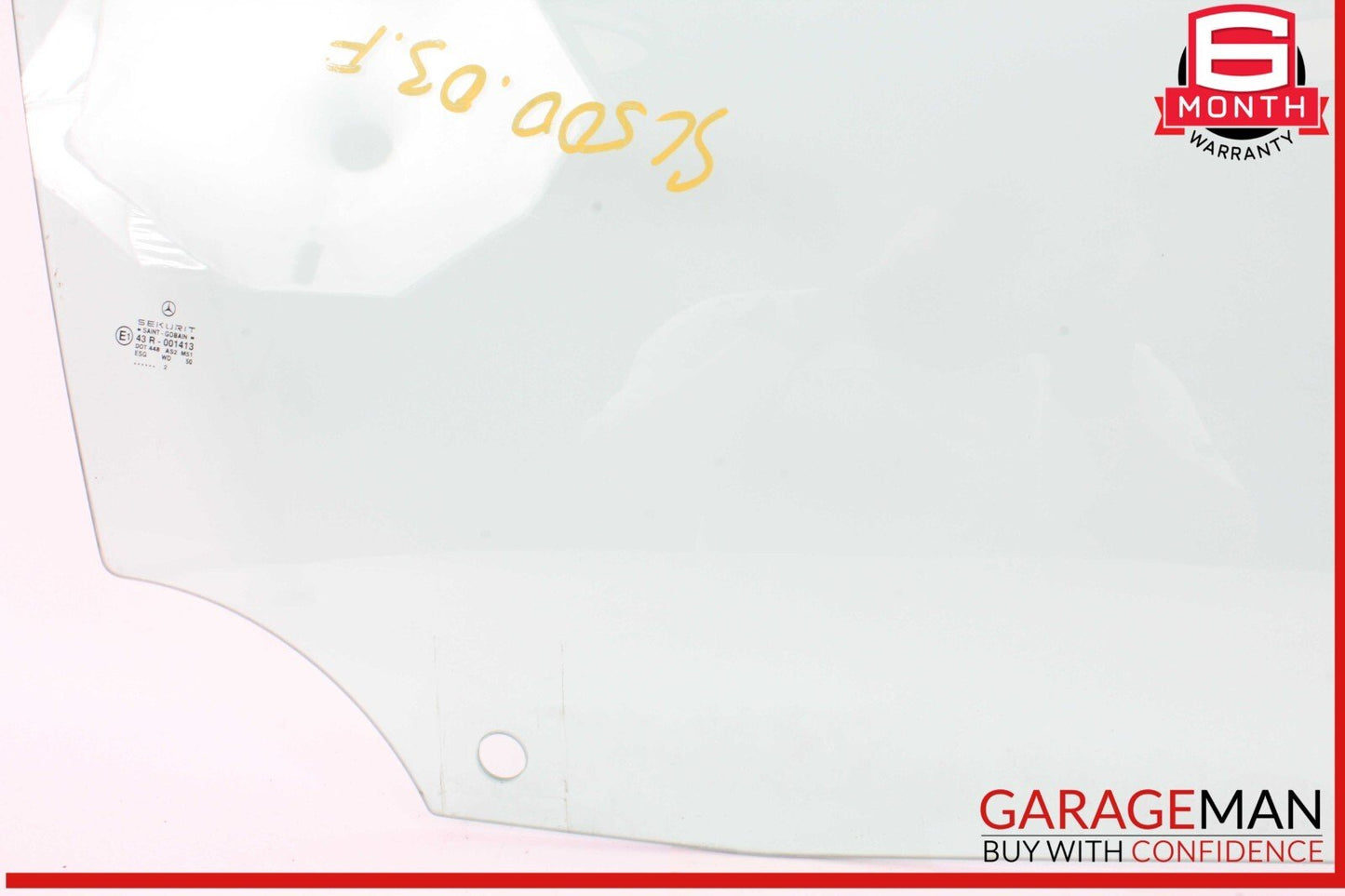 03-12 Mercedes R230 SL500 SL55 AMG Front Right Passenger Side Door Window Glass
