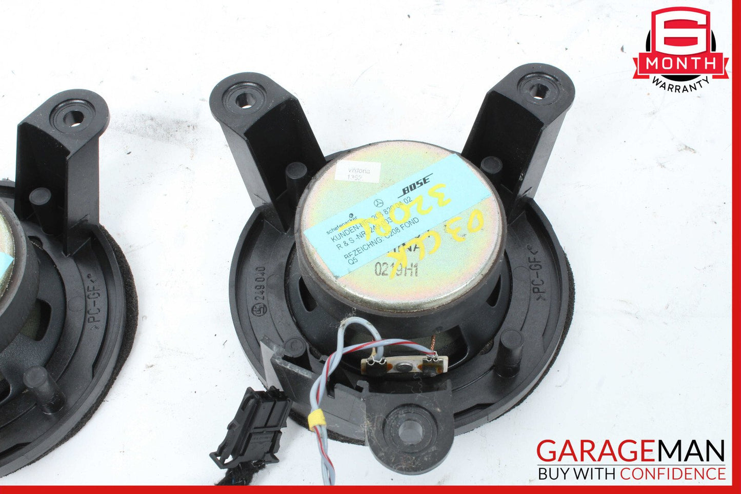 98-03 Mercedes W208 CLK320 CLK55 Rear Left & Right Side Door Speaker Set OEM