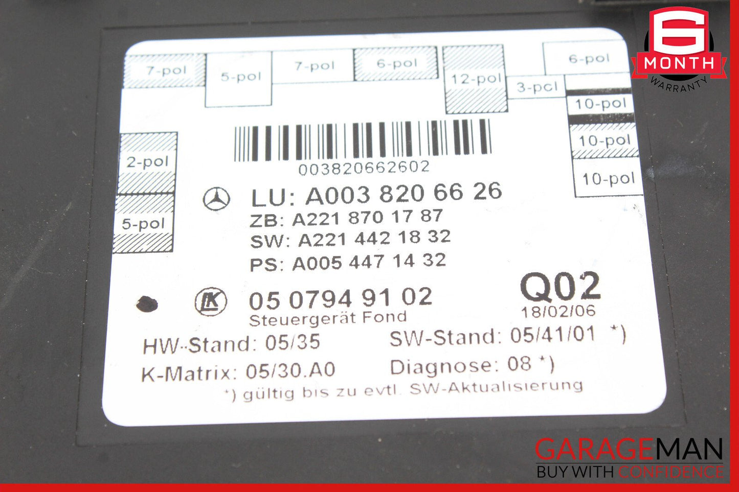 07-13 Mercedes W221 S550 Rear Right or Left Side Door Control Module OEM