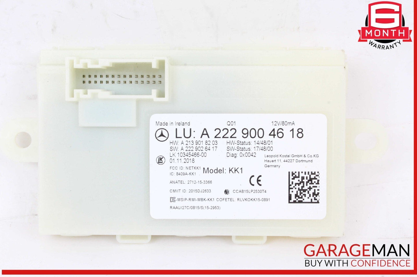 19-23 Mercedes W213 E300 C350 Keyless Key Less Go Entry Control Module Unit OEM