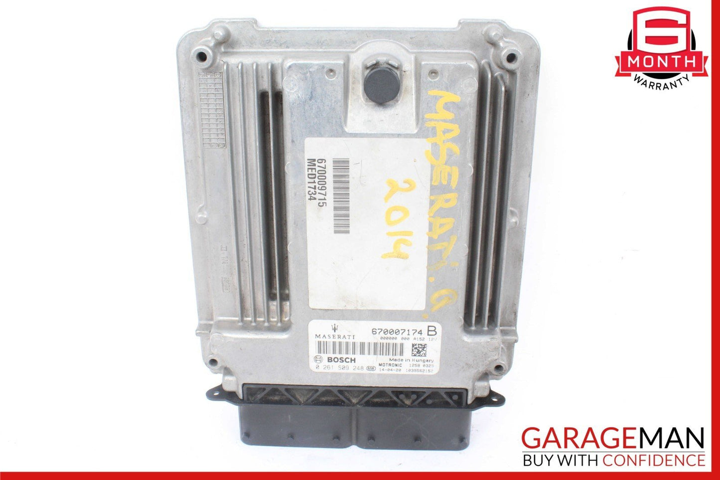 14-17 Maserati Ghibli ECU ECM Engine Computer Control Module Unit 670007174 OEM