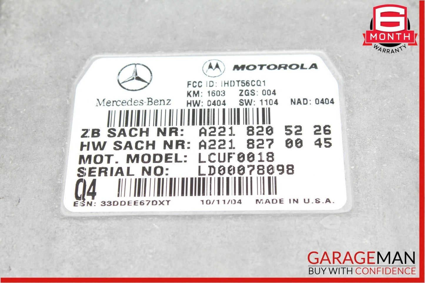 06-12 Mercedes W219 CLS500 S600 CLK350 ML550 Voice Communication Control Module