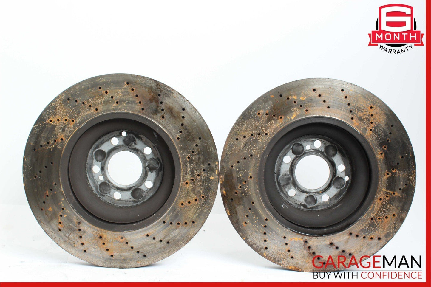 08-14 MERCEDES W204 C63 AMG REAR RIGHT & LEFT SIDE BRAKE ROTOR DISC SET OEM