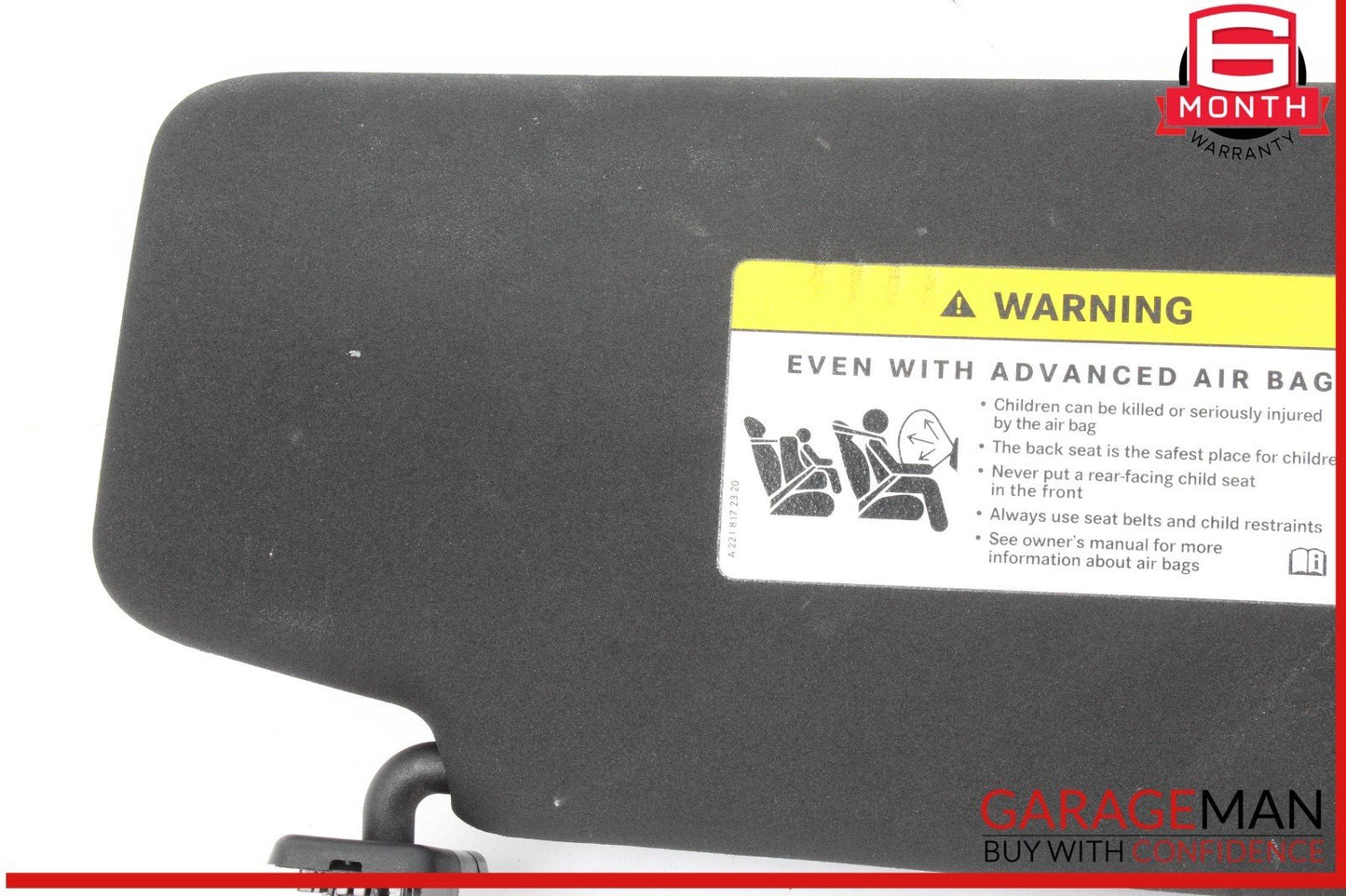08-14 Mercedes W204 C250 C300 C350 Front Right Side Sunvisor Sun Visor Black OEM