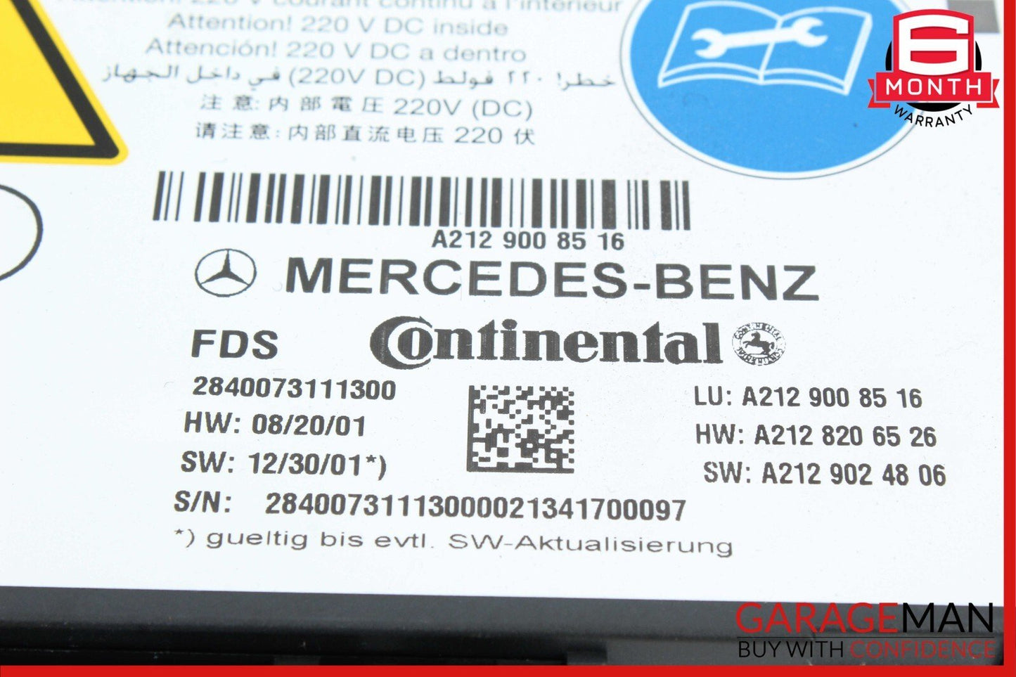 10-18 Mercedes W212 E350 CLS400 Front Left Side Seat Lumbar Control Module Unit