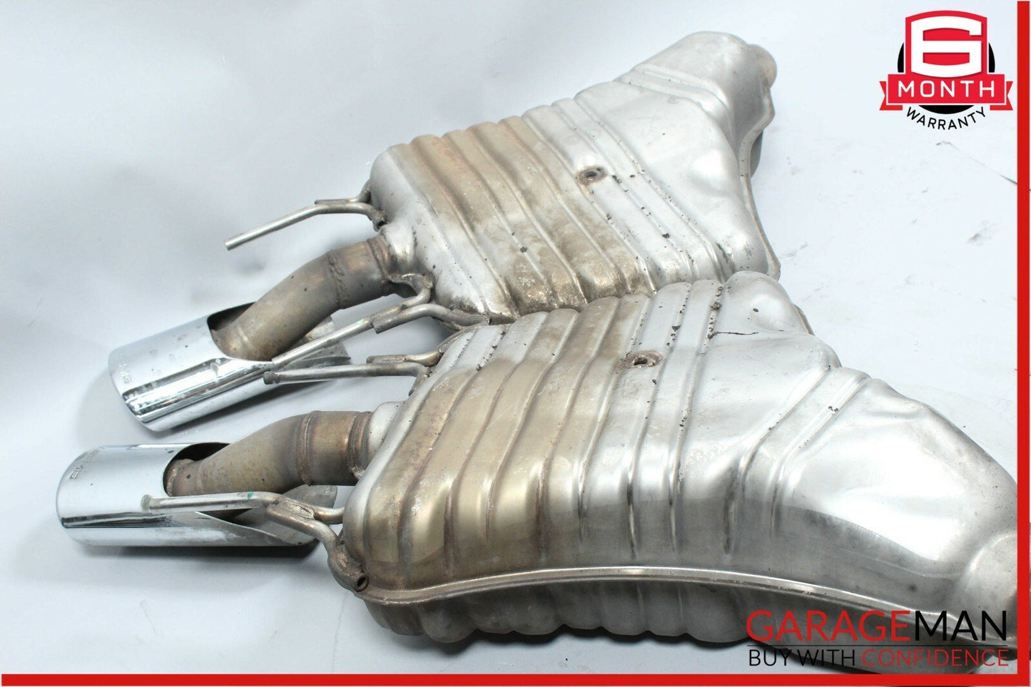 07-09 Mercedes W221 S450 S550 S600 AMG Sport Rear Exhaust Muffler Tips Set OEM