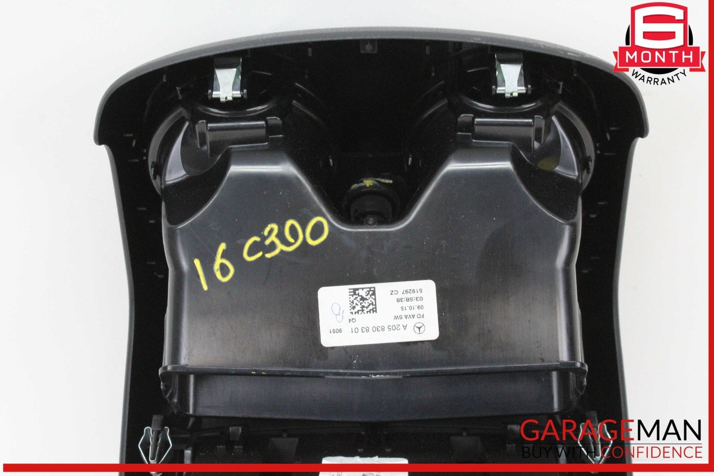 15-20 Mercedes W205 C300 C350e Rear Center Console A/C Air Vent Assy Black OEM