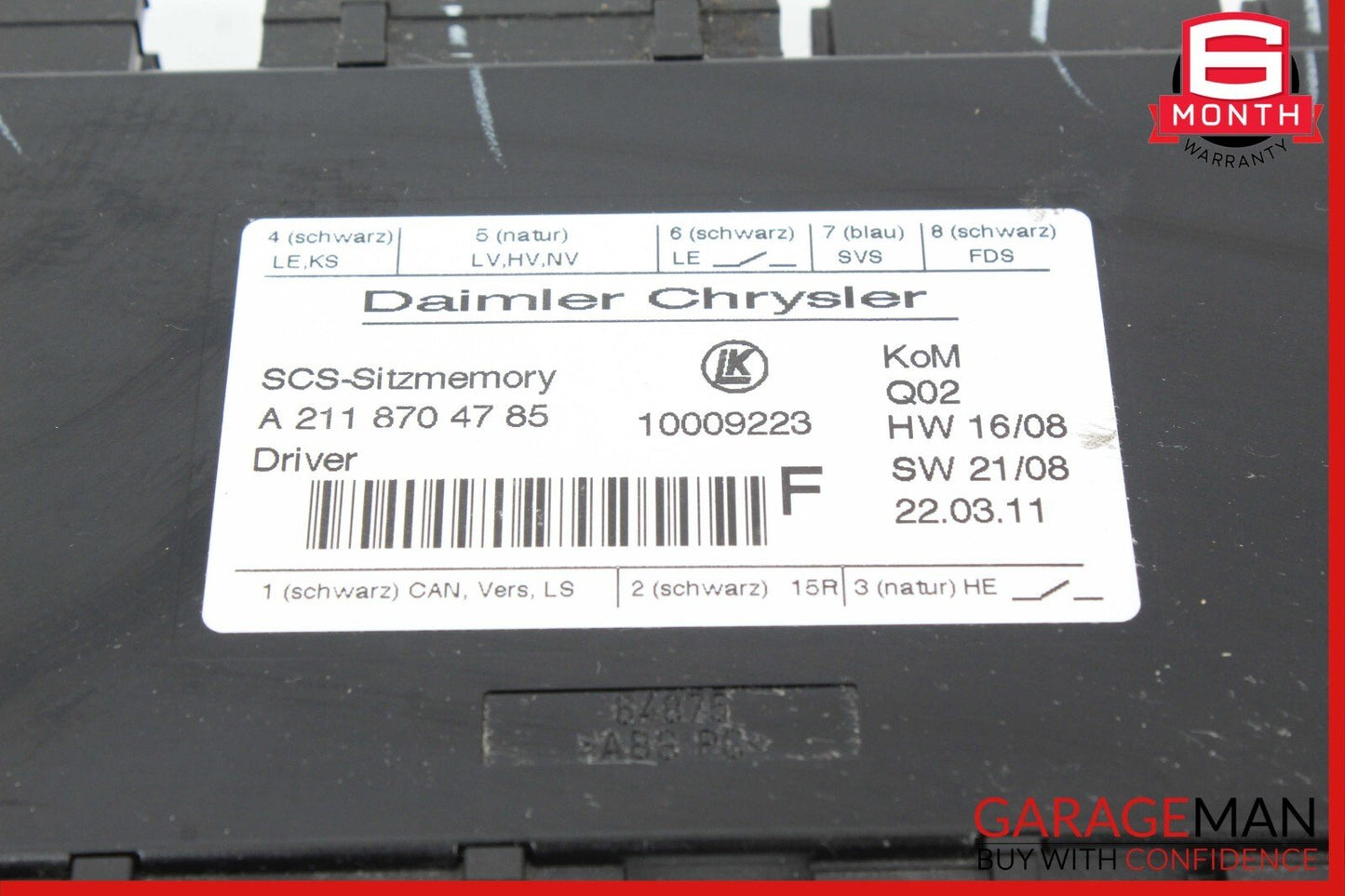 03-13 Mercedes X164 GL450 SLK280 Front Left Side Seat Control Module Unit OEM