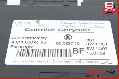 03-12 Mercedes X164 GL450 CLS550 Front Right Seat Control Module 2118704585 OEM
