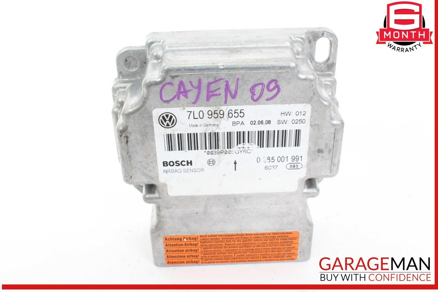 08-10 Porsche Cayenne 957 Airbag Air Bag SRS Sensor Control Module 7L0959655 OEM