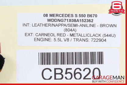 07-10 Mercedes W221 S550 CL63 AMG Front Top Upper Windshield Night Vision Camera