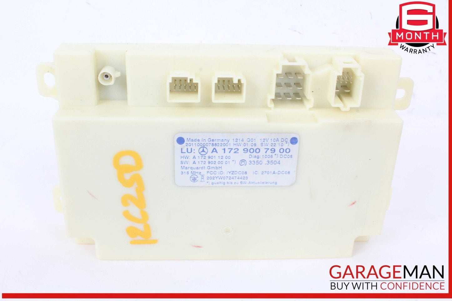 10-15 Mercedes W204 C250 Keyless Go Entry Control Module 1729007900 OEM