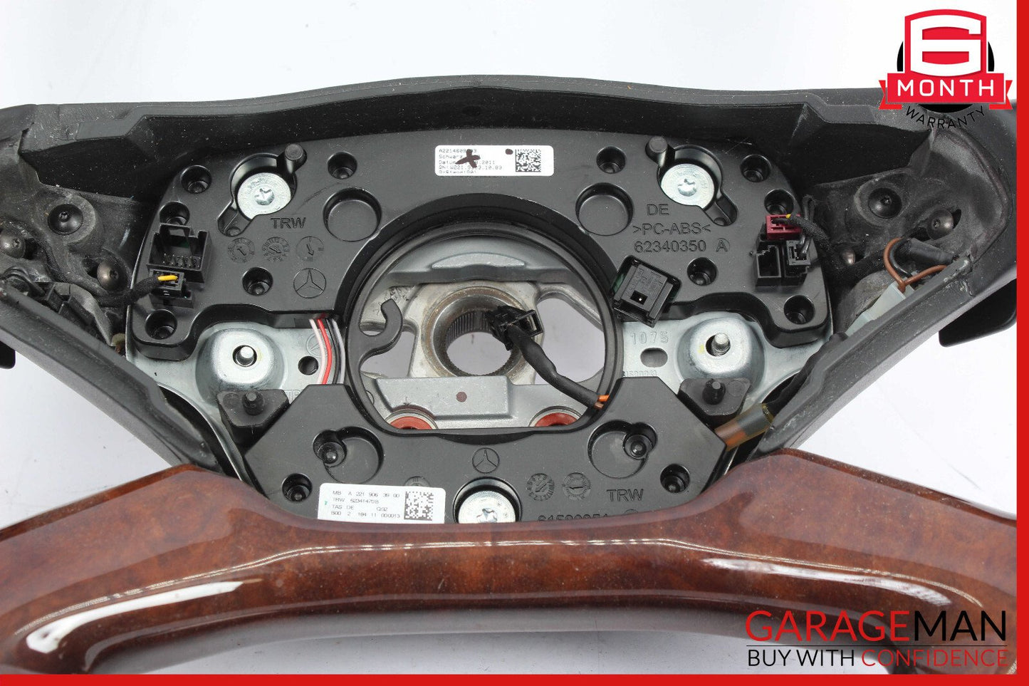 10-13 Mercedes W221 S550 S400 CL550 4 Spoke Driver Steering Wheel Wood Black