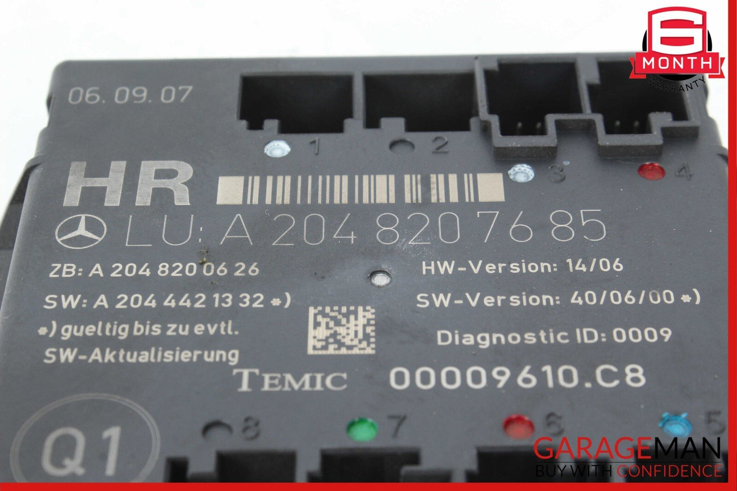 08-18 Mercedes W204 C250 C300 GLK350 Rear Right Side Door Control Module OEM