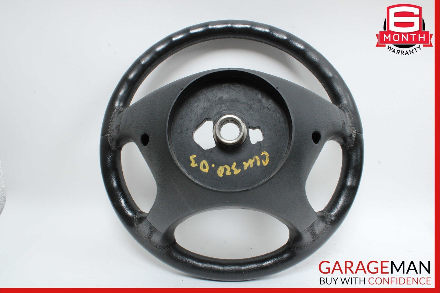 03-09 Mercedes W209 CLK320 SL500 Driver 4 Spoke Steering Wheel Leather Black OEM