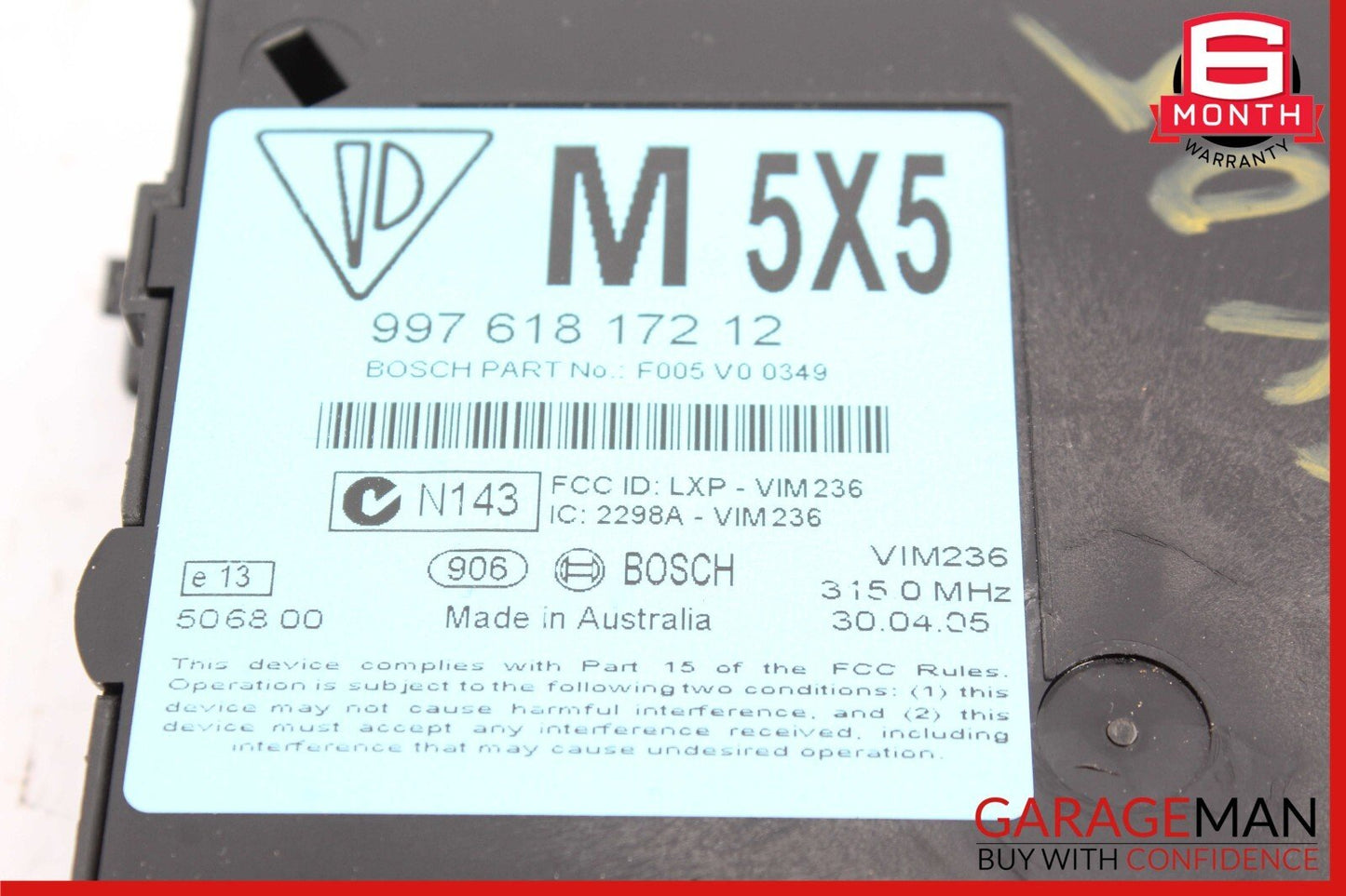 05-08 Porsche Boxster 987 Anti-Theft Alarm Control Module 99761817212 OEM