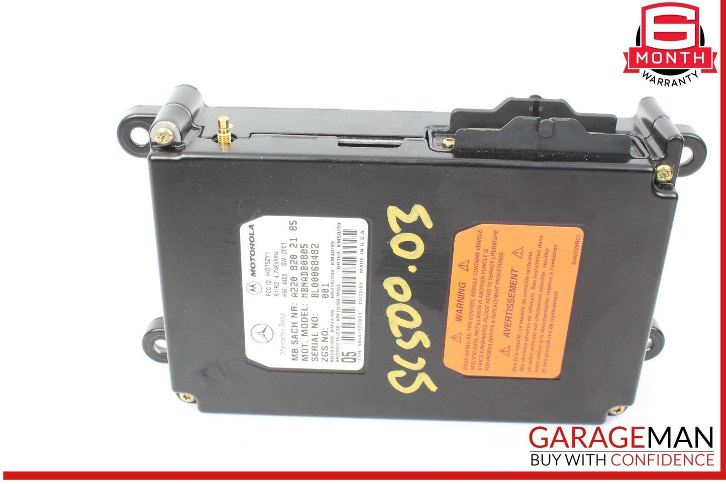 00-06 Mercedes R230 SL500 Voice Command Control Module 2208202185 OEM