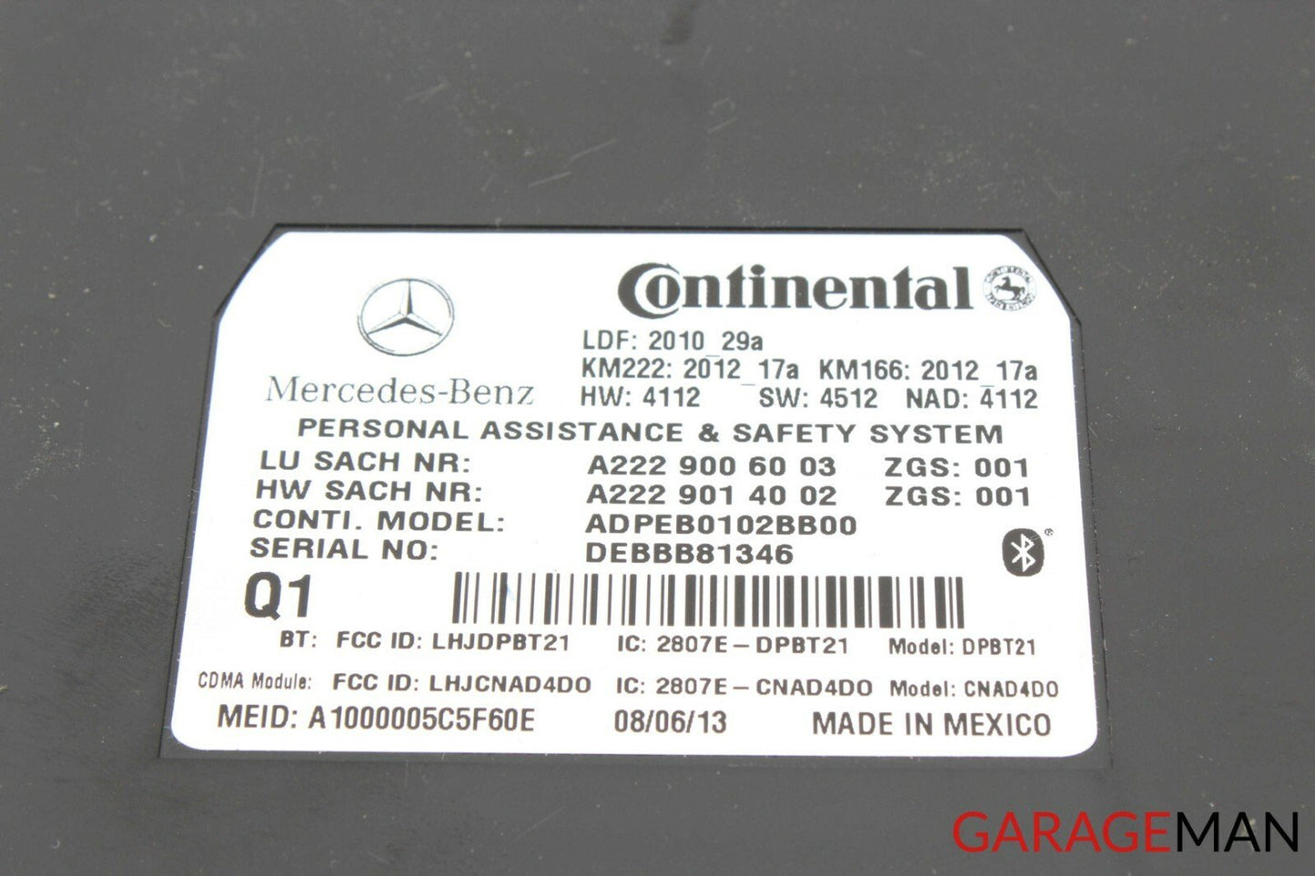 14-15 Mercedes X204 GLK350 Voice Communication Control Module Unit 2229006003