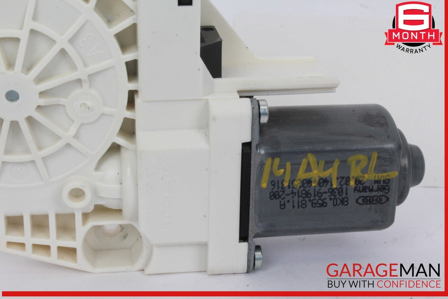 09-16 Audi A4 Rear Left Driver Side Window Regulator Motor 8K0959811A OEM