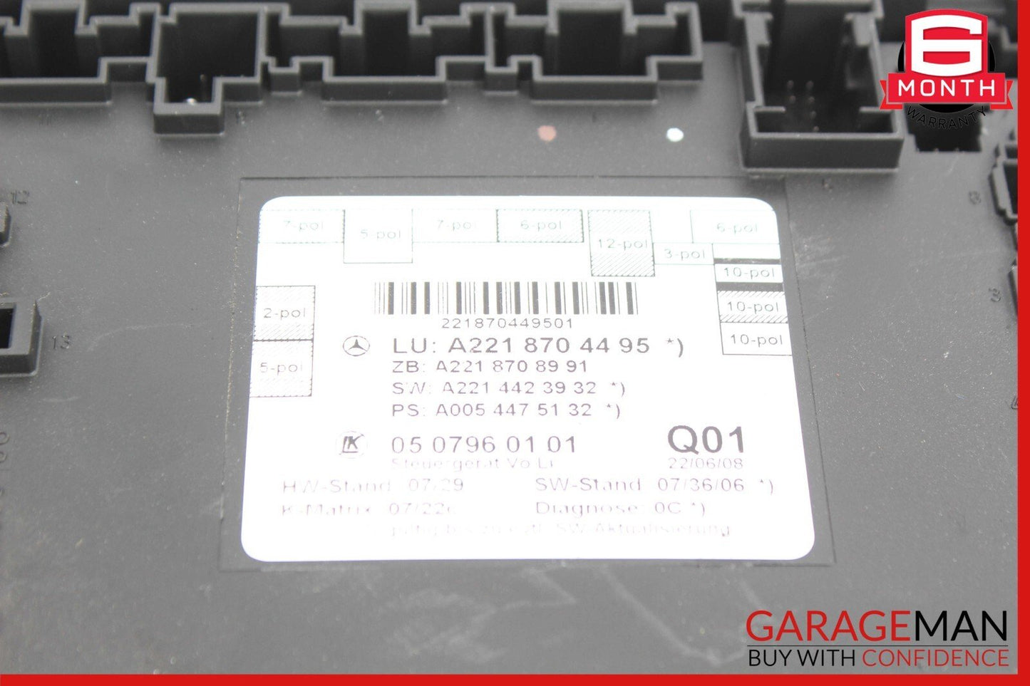 07-13 Mercedes W221 S350 S550 S63 AMG Front Left Controller Door Module Unit