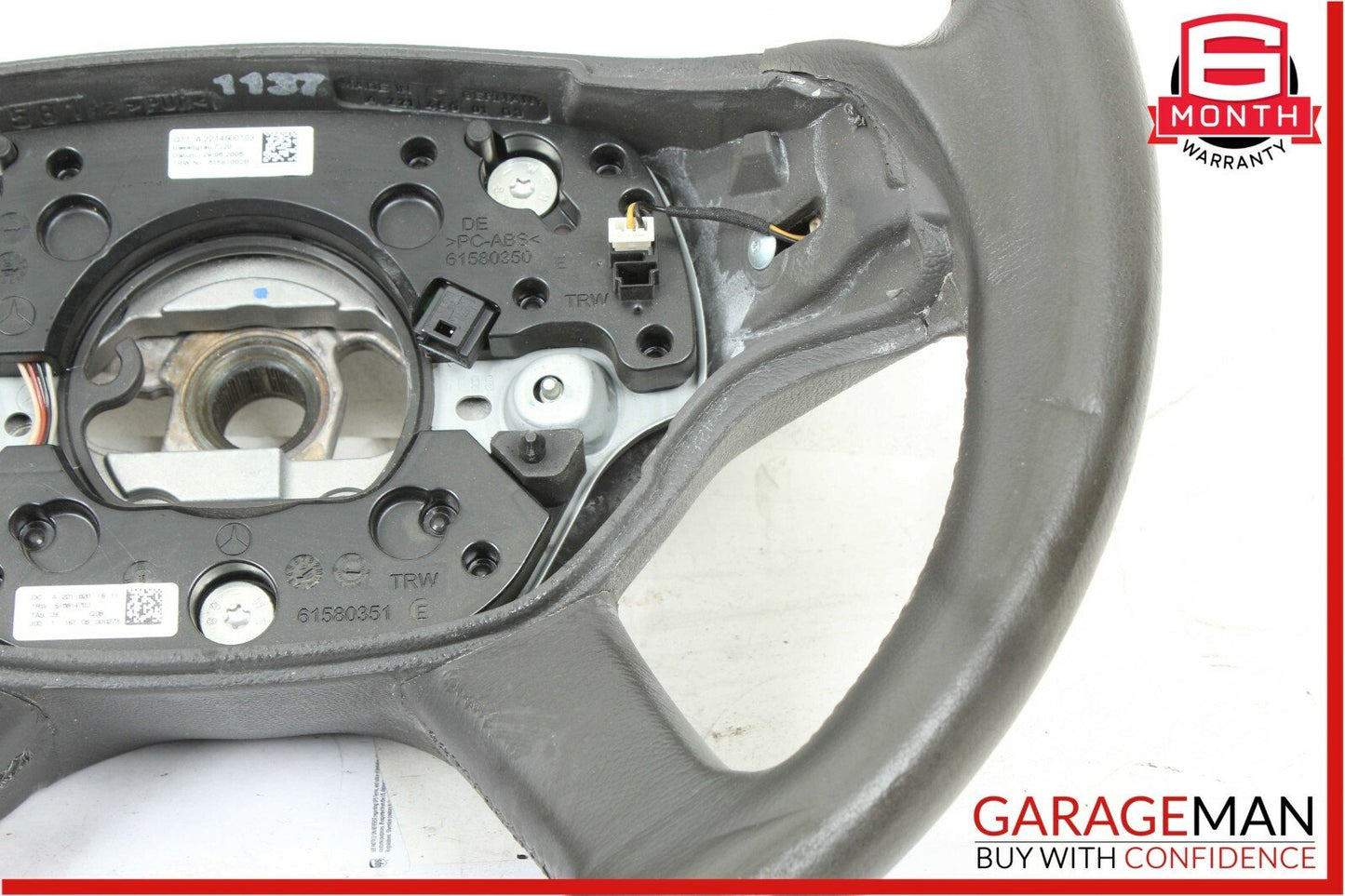 07-09 Mercedes W221 S550 4 Spoke Steering Wheel w/ Paddle Shifters Black OEM
