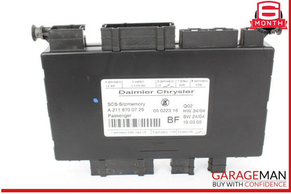 03-12 Mercedes W211 E350 GL450 GL500 CLS550 Front Right Seat Control Module Unit