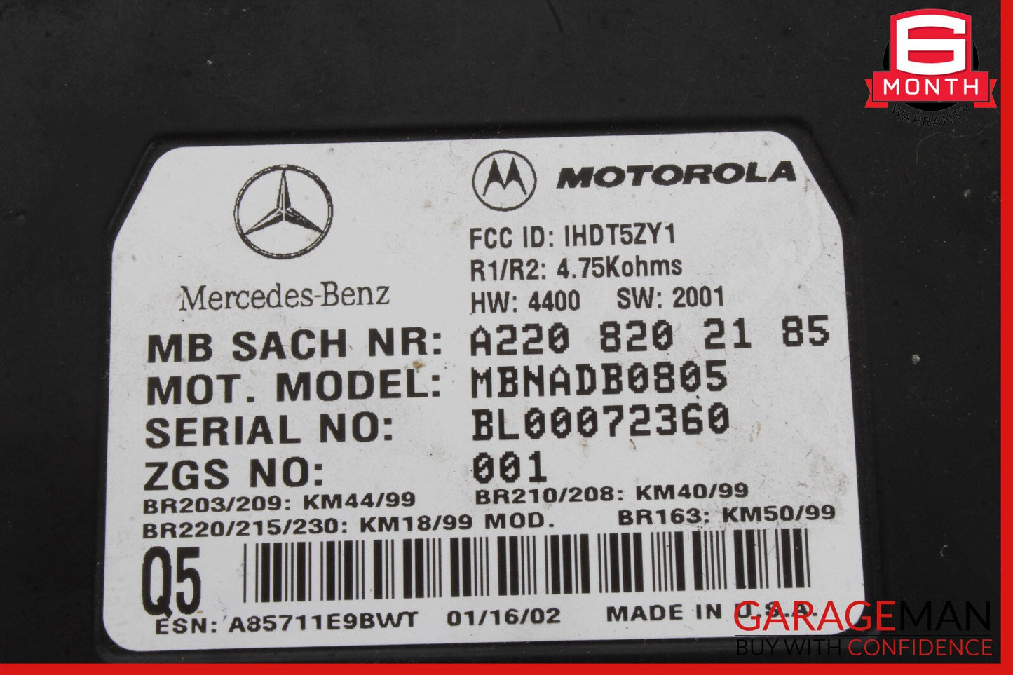 00-06 Mercedes R230 SL500 CLK55 AMG Voice Command Control Module 2208204785 OEM