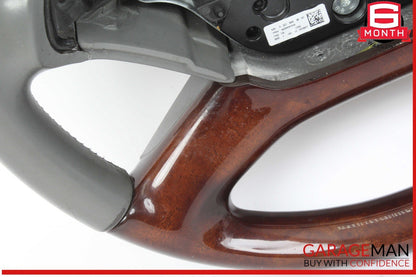 10-14 Mercedes W221 S550 S600 Steering Wheel w/ Paddle Shifters Gray Wood OEM