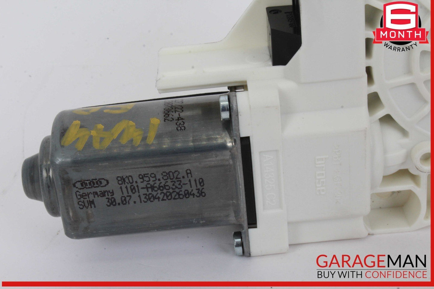 09-16 Audi A4 Front Right Passenger Side Window Regulator Motor 8K0959802A  OEM