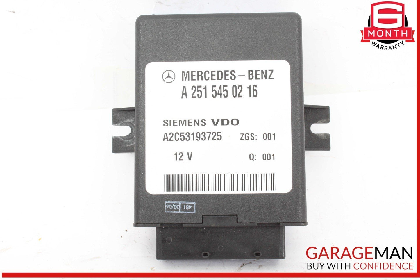 06-13 Mercedes W251 R500 Rear Air Suspension Control Module Unit OEM