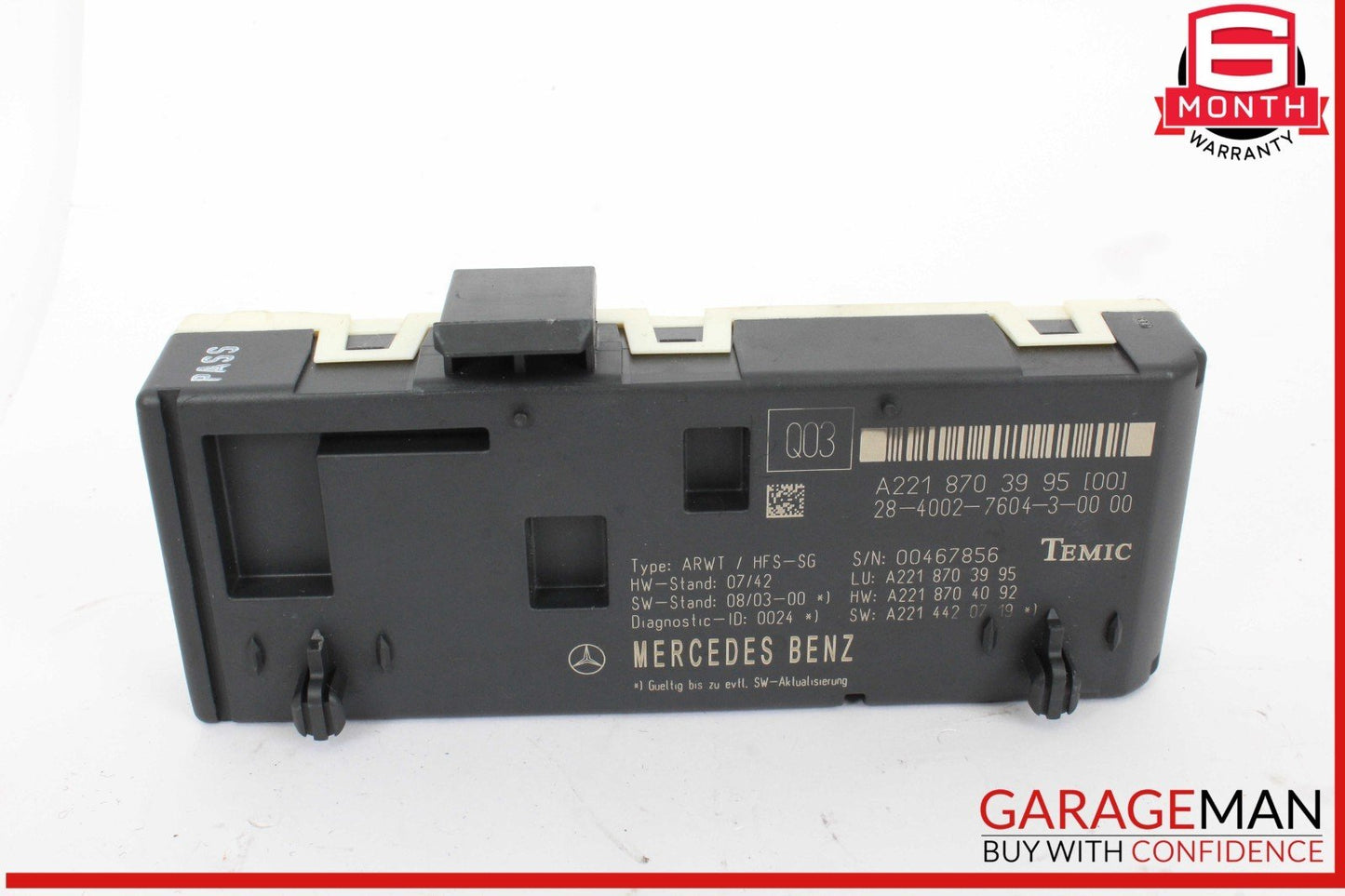 07-14 Mercedes W221 S550 S400 Trunk Release Remote Open Close Module Unit OEM