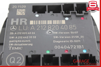 08-18 Mercedes W212 E350 C350 C300 Rear Right Side Door Control Module Unit OEM