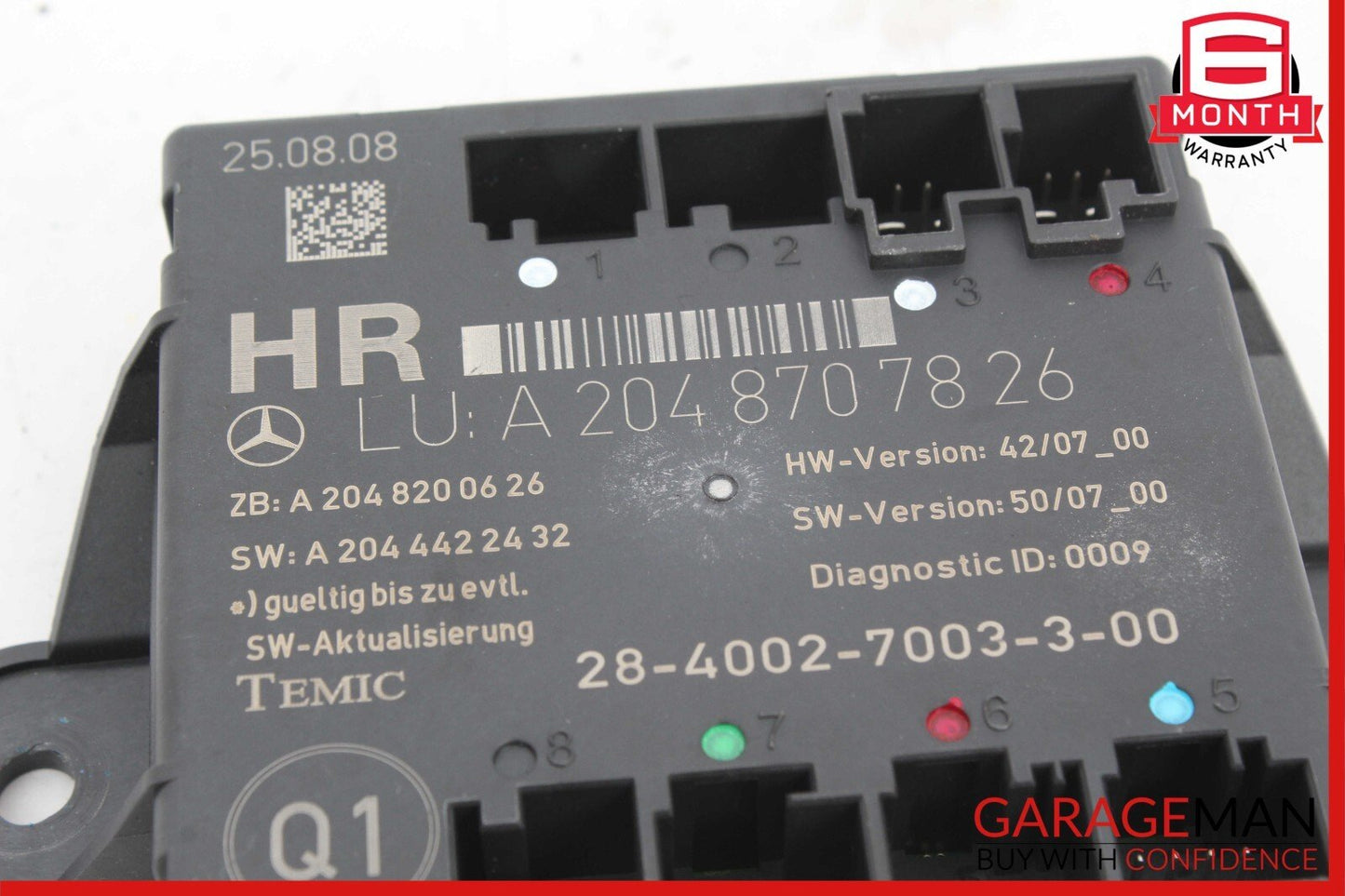 09-15 Mercedes X204 GLK350 Rear Right Passenger Side Door Control Module Unit