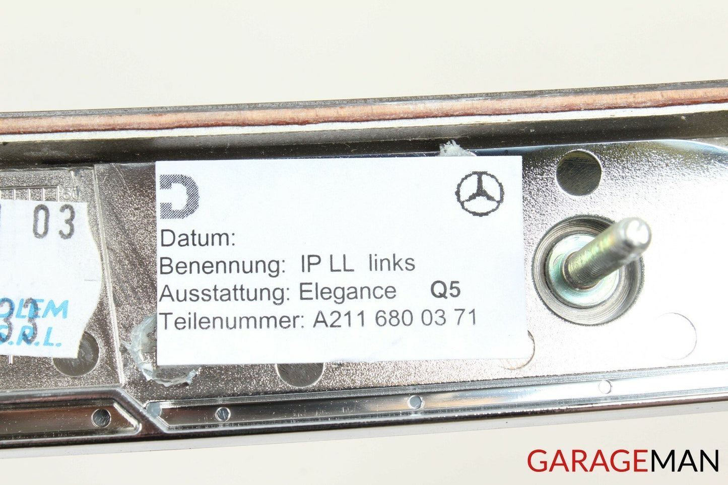 03-09 Mercedes W211 E350 E500 Dashboard Dash Left Molding Trim Wood 2116800371