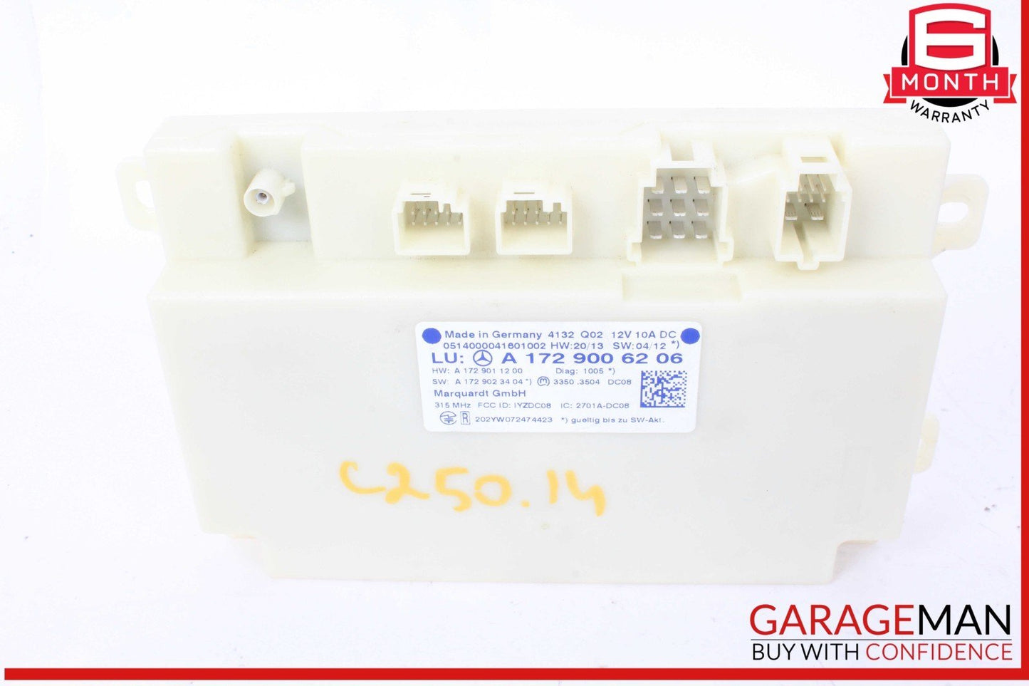 10-15 Mercedes W204 C250 CGI C300 Keyless Go Entry Control Module 1729006206 OEM