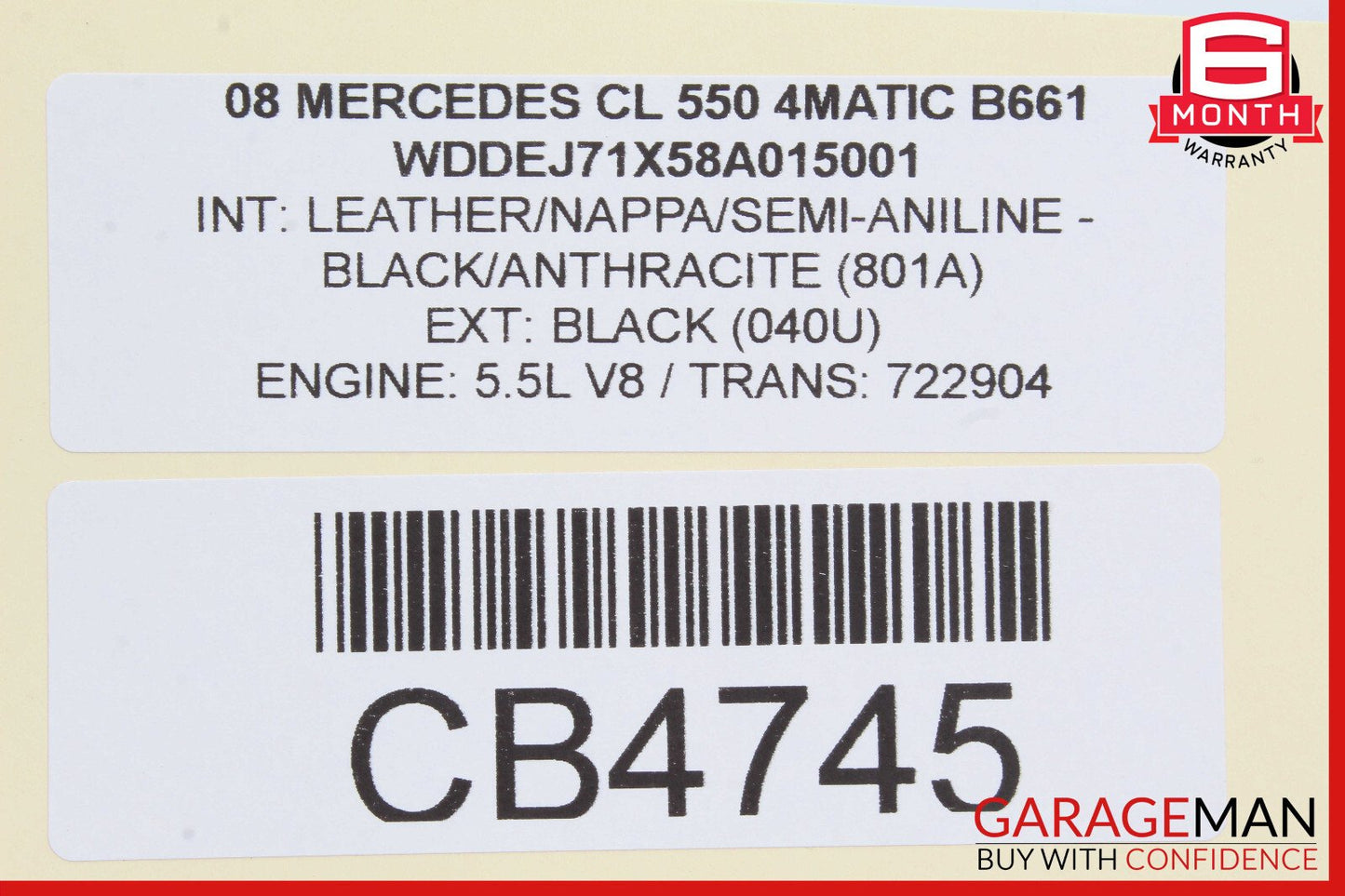 07-11 Mercedes W216 CL550 S63 AMG Windshield Night Vision Camera OEM