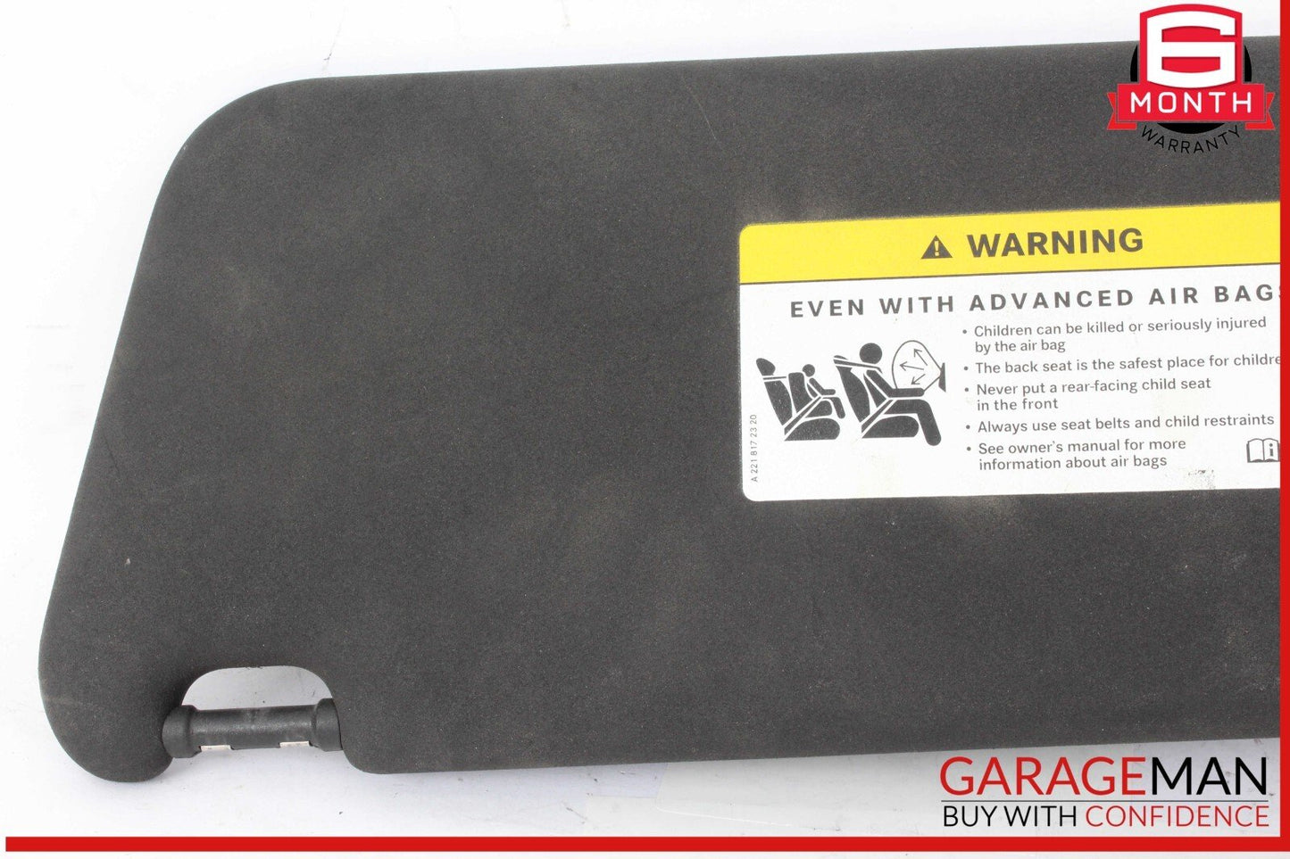 08-14 Mercedes W204 C300 C250 C350 Front Right Side Sunvisor Sun Visor Black OEM