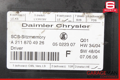 03-11 Mercedes R171 SLK280 Seat Control Module Front Left 2118704926 OEM