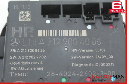 08-18 Mercedes C250 C350 E350 E550 Rear Right Side Door Control Module Unit