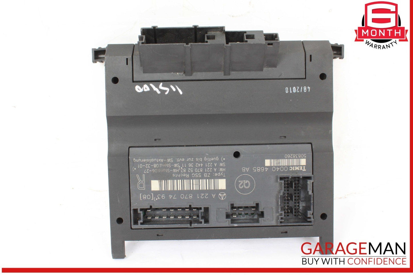 07-13 Mercedes W221 S400 Hybrid Front Right Under Seat Control Module 2218707493