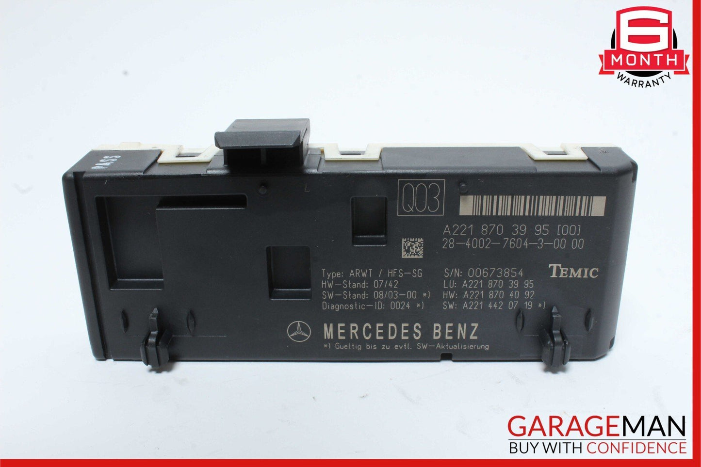 07-14 Mercedes W221 S550 CL600 Trunk Release Remote Open Close Module Unit OEM