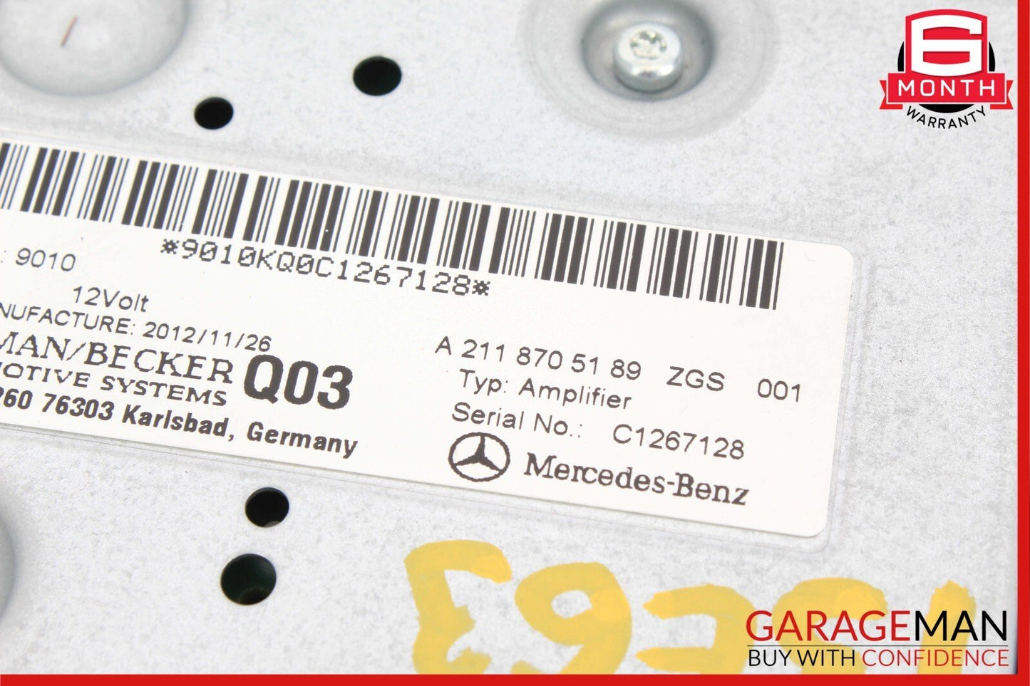 08-18 Mercedes W212 E63 AMG GL450 R350 Subwoofer Amp Amplifier Harman Becker OEM