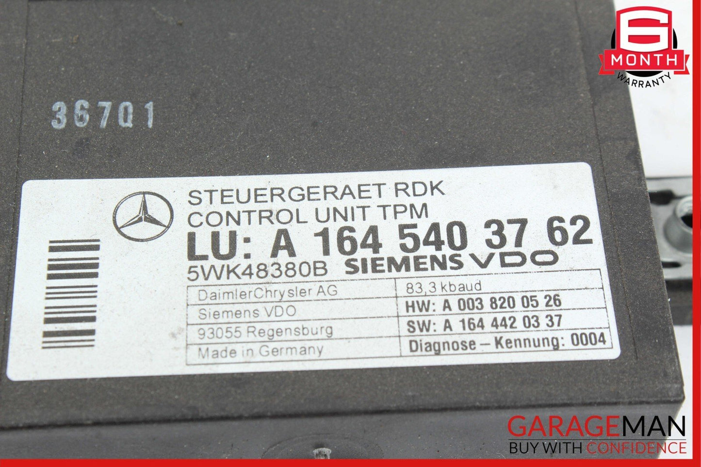 06-13 Mercedes E350 CL550 R350 GL450 TPMS Tire Pressure Control 1645403762 OEM