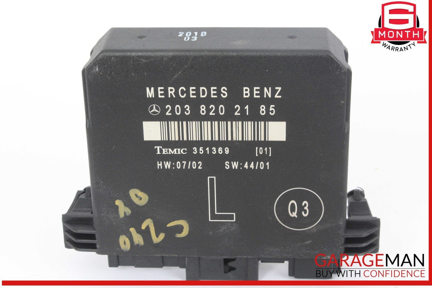 01-07 Mercedes W203 C240 C350 Rear Left Side Door Control Module 2038202185 OEM
