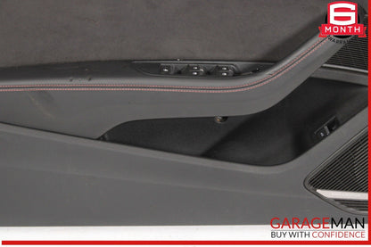 18-24 Audi S5 A5 RS5 Front Left Door Panel Trim Leather / Suede Black OEM