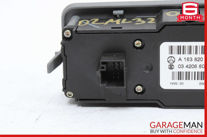 02-05 Mercedes W163 ML320 Rear Window Switch w/ Climate Control 1638200326 OEM