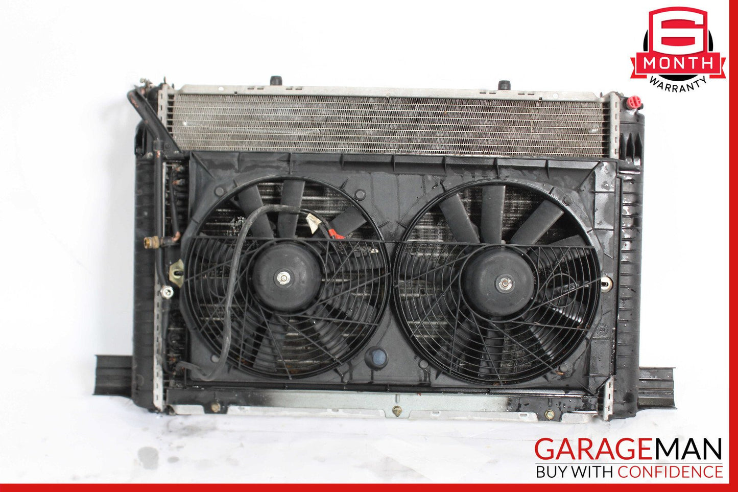 90-91 Mercedes R129 500SL Engine Water Cooling A/C Condenser Radiator w/ Fan OEM