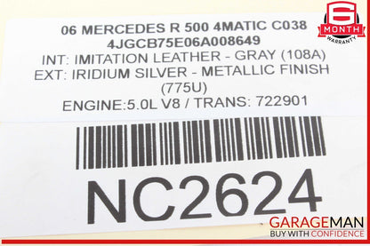 06-13 Mercedes W251 R500 4MATIC Valeo Rear Window Windshield Glass Wiper Motor