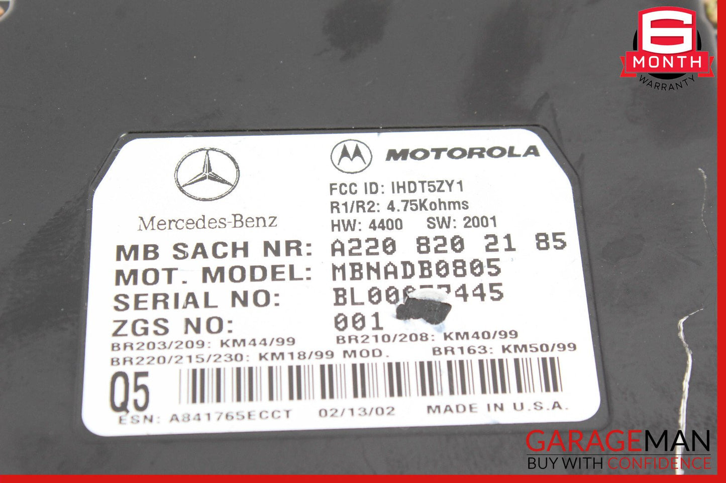 00-06 Mercedes W215 CL600 S500 Telephone Bluetooth Voice Control Module Unit OEM